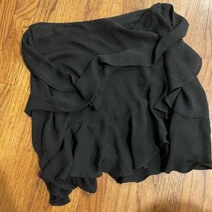 Top Shop Black Ruffle Mini Skirt - Size 10